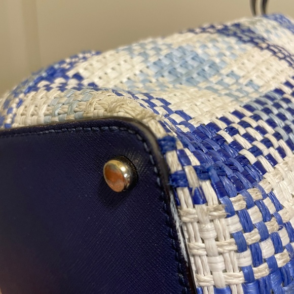 Blue & White Kate Spade Woven Tote - Picture 7 of 14